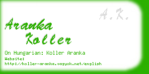 aranka koller business card